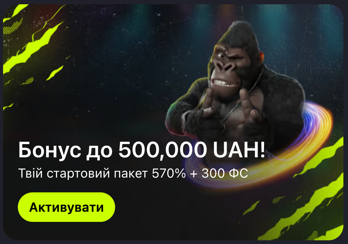 Казино Gorilla: бонуси для нових гравців у 2025 році
